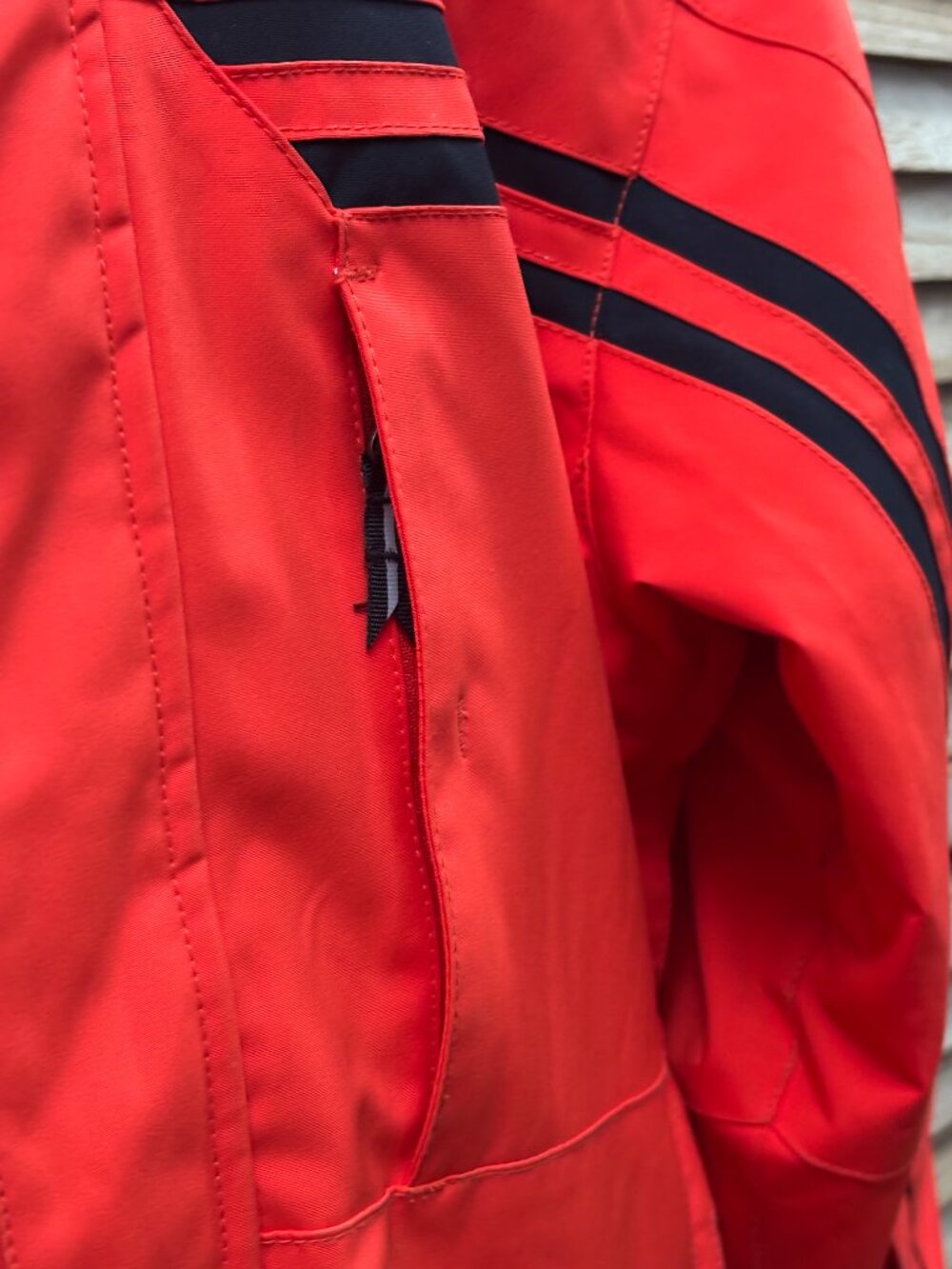 Karbon Youth Size 12 Insulated Ski Jacket Orange Black Striped Hooded - Picture 9 of 15
